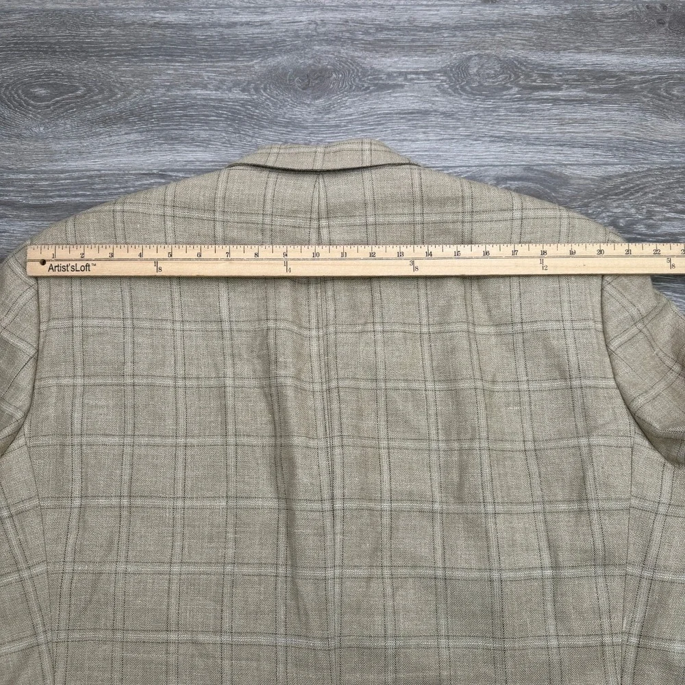 VTG Hugo Boss Sport Coat Mens 48R Beige Neiman Marcus Silk Linen Wool USA Made